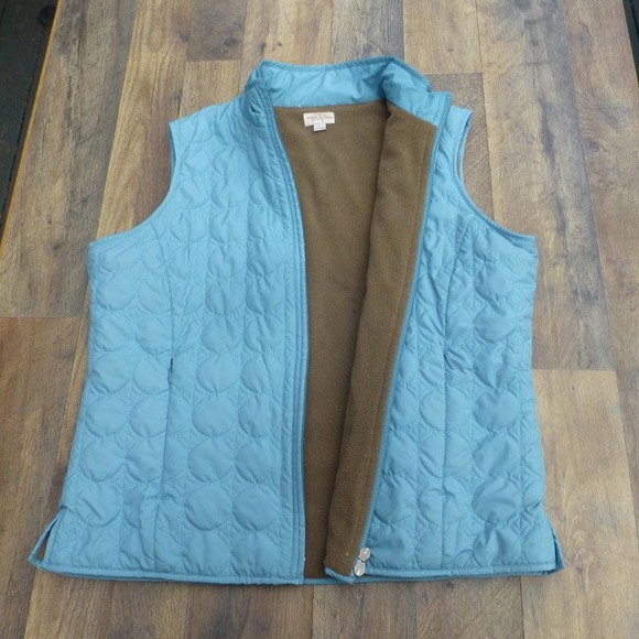 Aventura fleece lined quilted vest L blue padded - Picture 2 of 5
